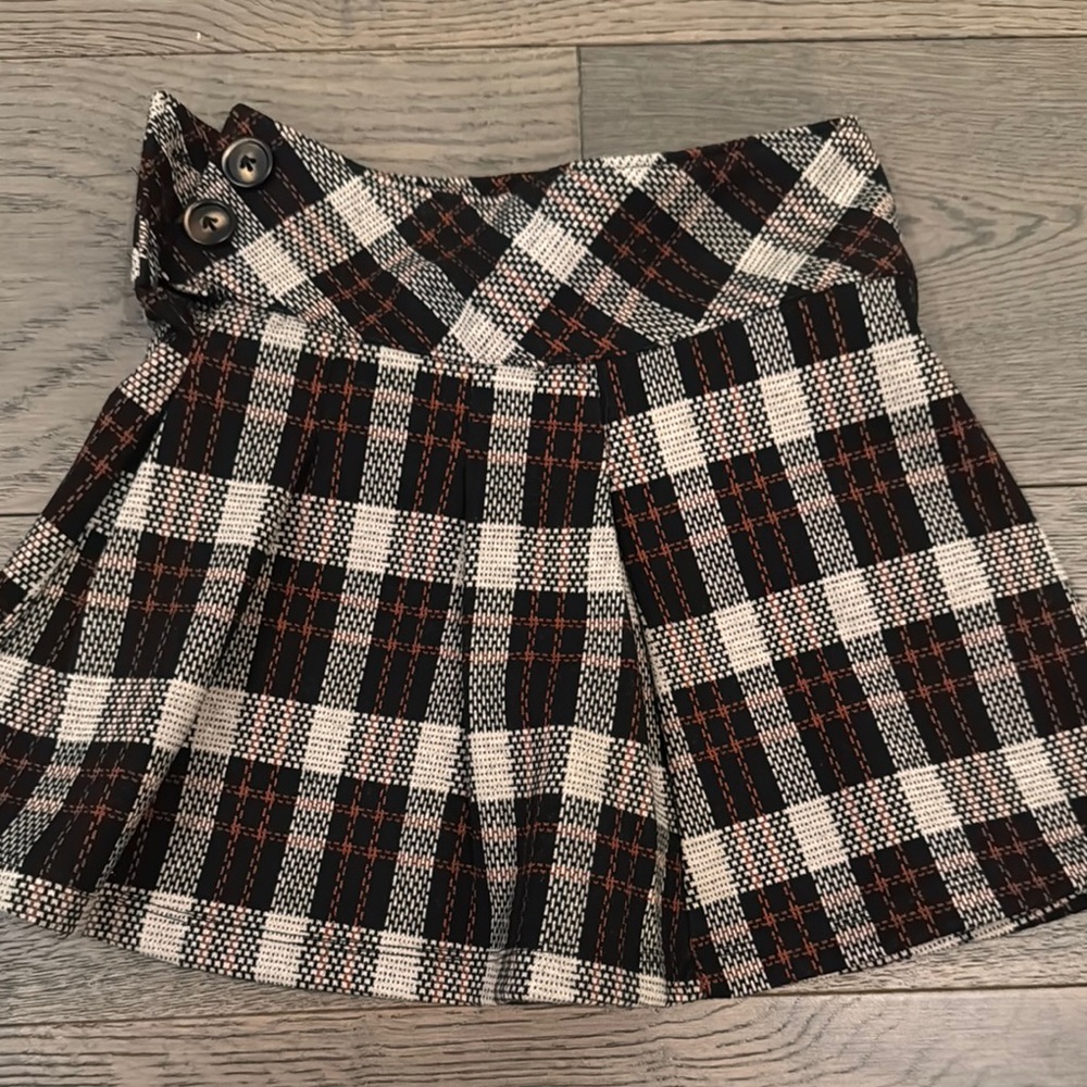 GB Girls Black and White Skater Mini Skirt